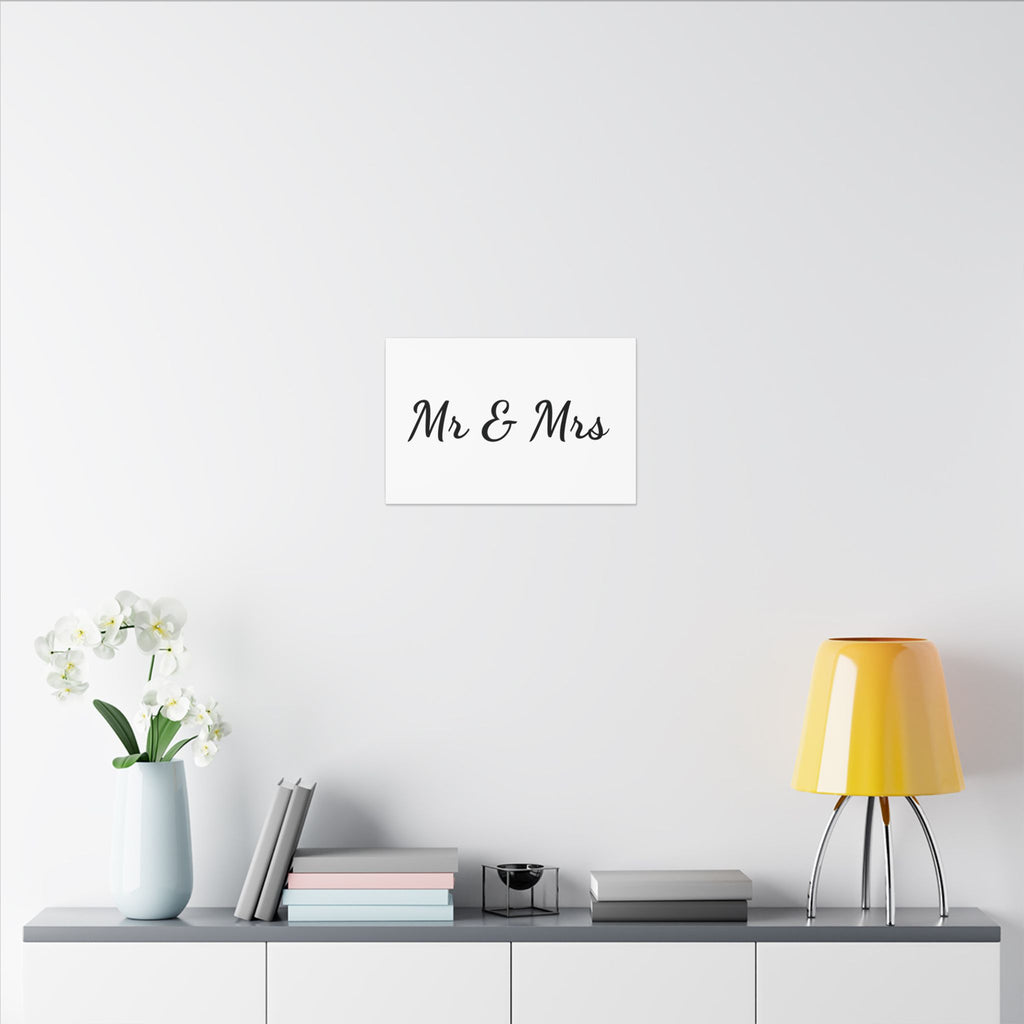 Mr & Mrs Wedding Canvas Print — Minimalist Stretched Wall Art