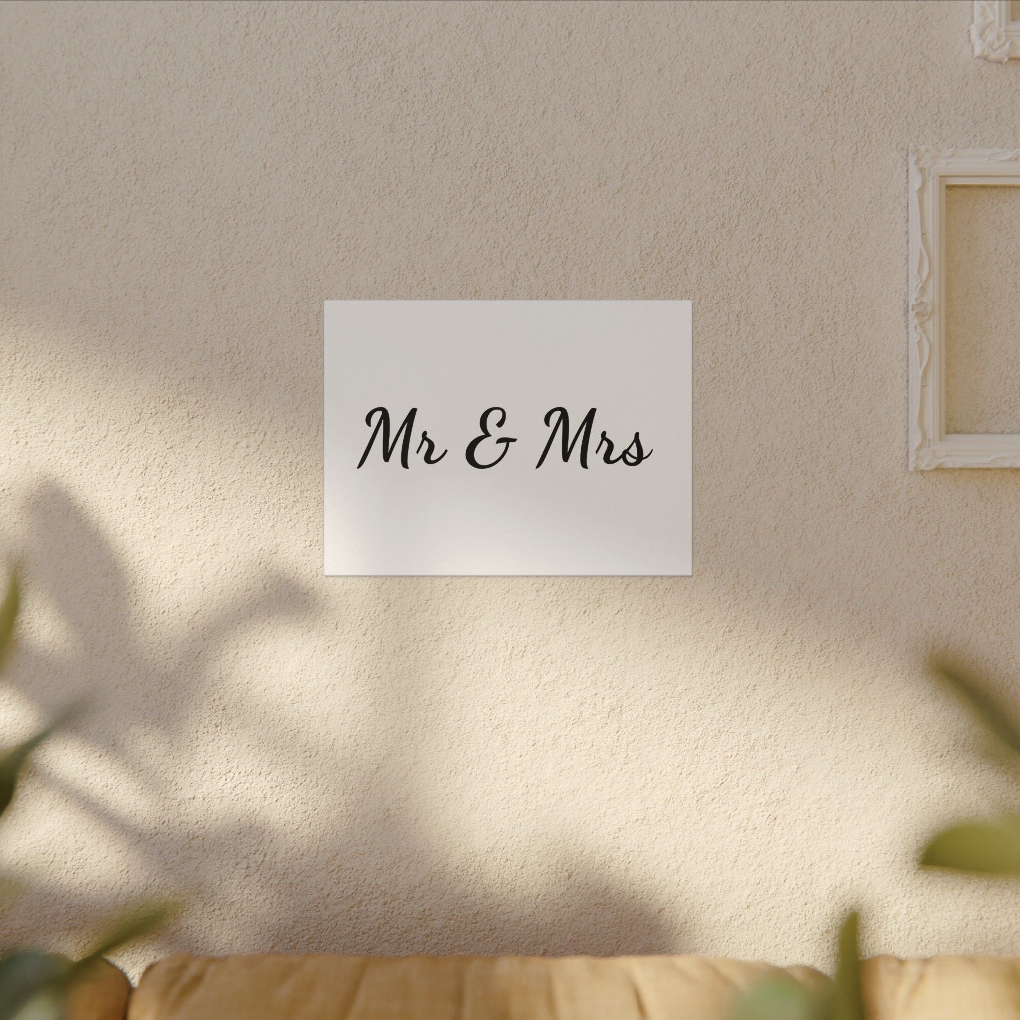 Mr & Mrs Wedding Canvas Print — Minimalist Stretched Wall Art