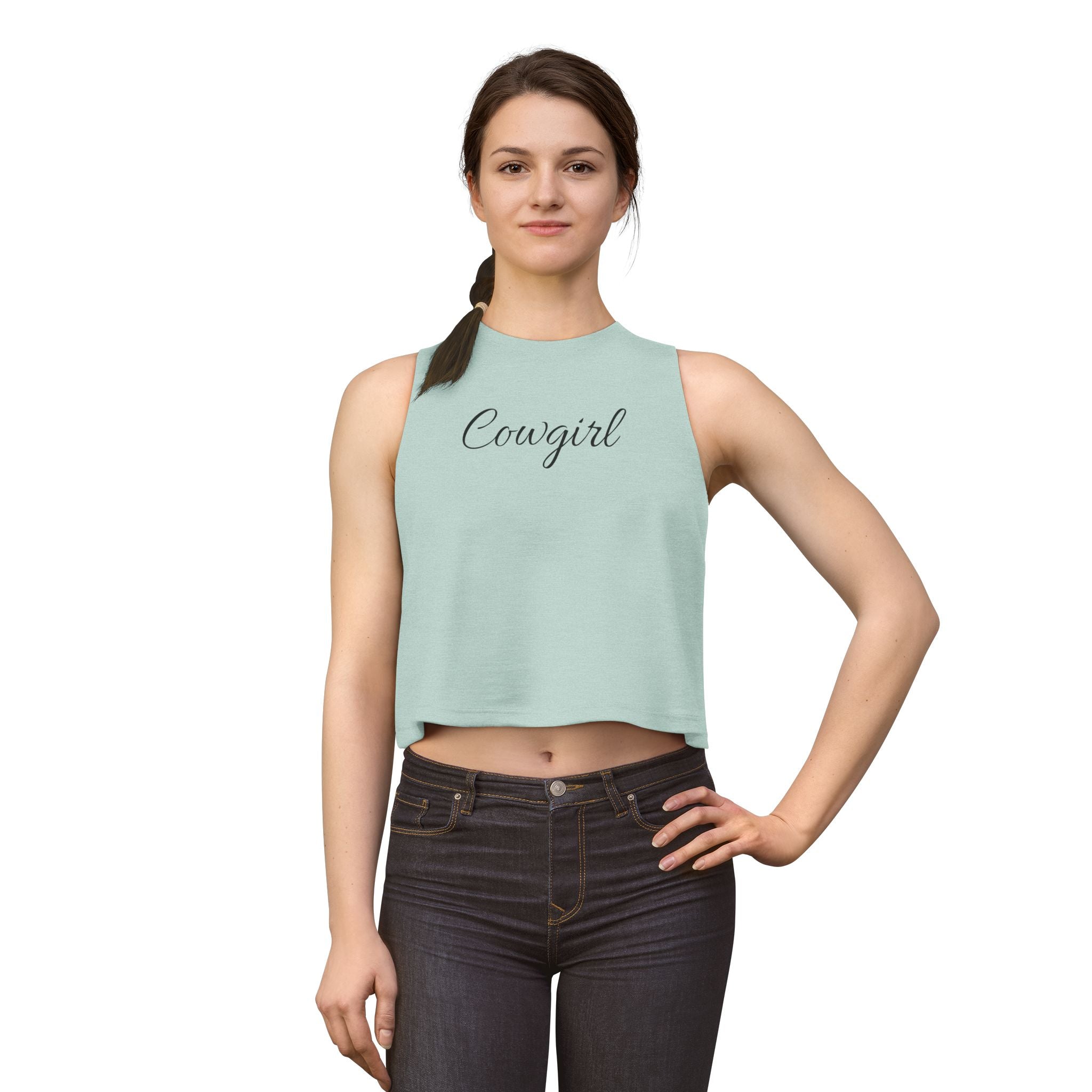 Cowgirl Crop Top — Women's Western Script Tank