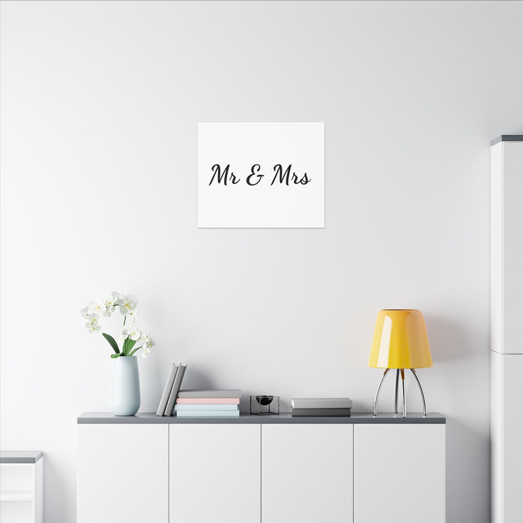 Mr & Mrs Wedding Canvas Print — Minimalist Stretched Wall Art