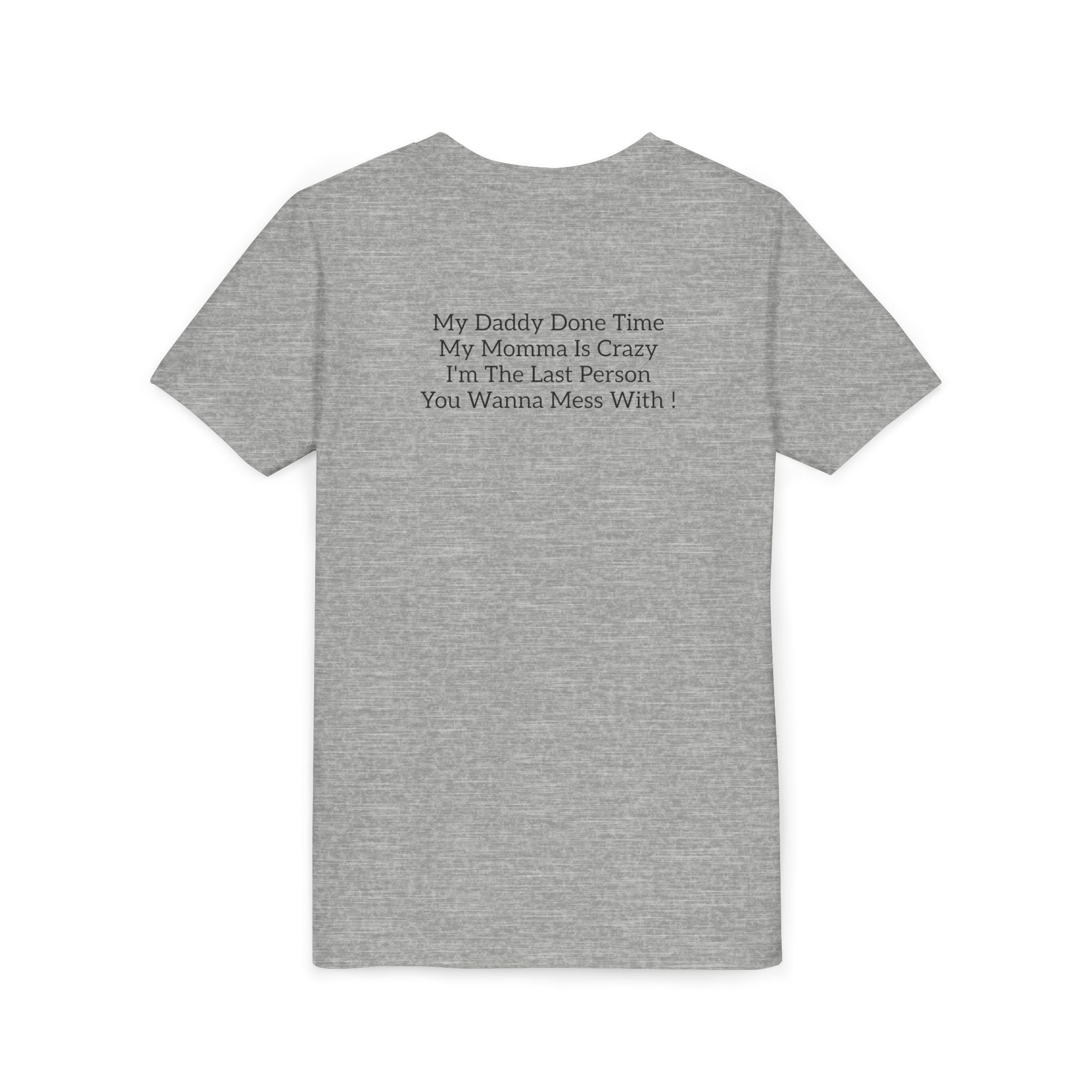 Youth Tee "Caution..." Back Quote — Protective Family Message Shirt