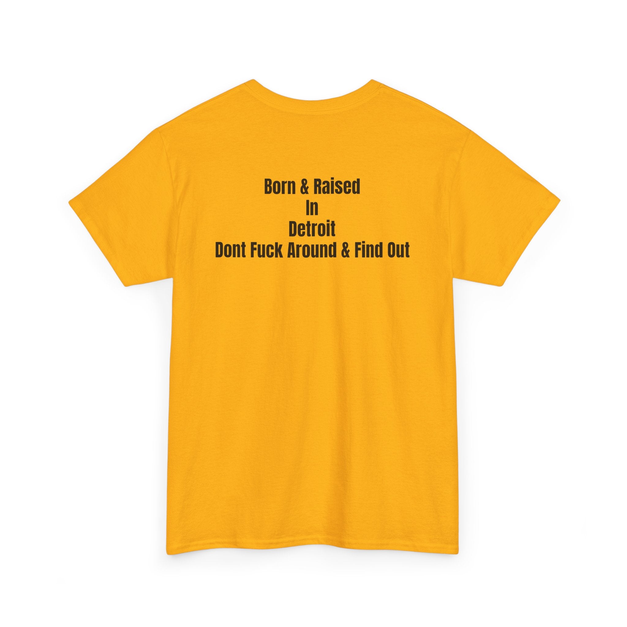 Detroit Born & Raised T‑Shirt — 'Born & Raised in Detroit, Don't F**k Around & Find Out' City Pride Tee