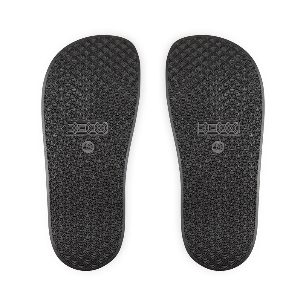 Men's Removable-Strap Slide Sandals — Luxury Monogram Pattern