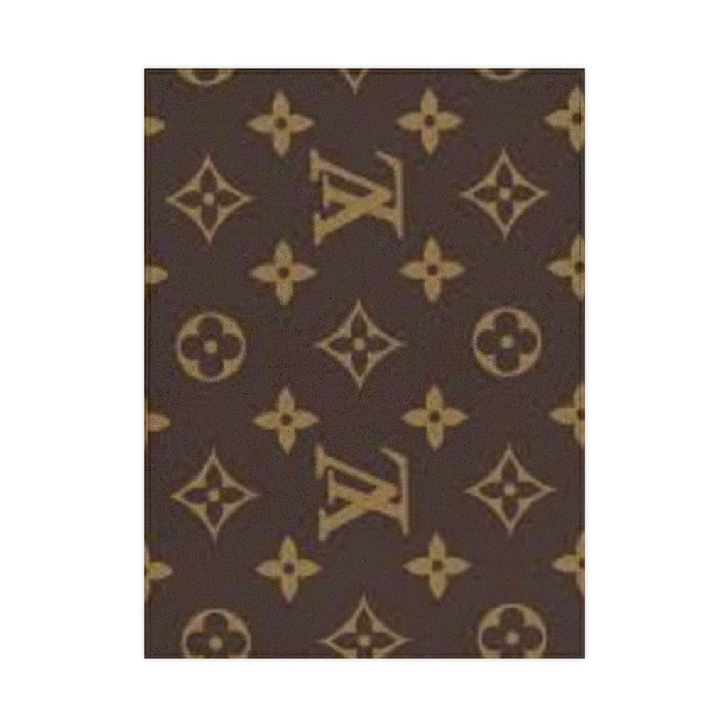 Toddler Blanket - Luxe Monogram Brown Pattern Plush Baby Throw
