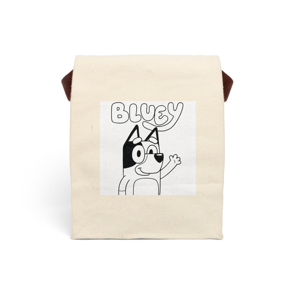 Bluey Canvas Lunch Bag — Kids Cartoon Insulated Lunch Tote with Strap