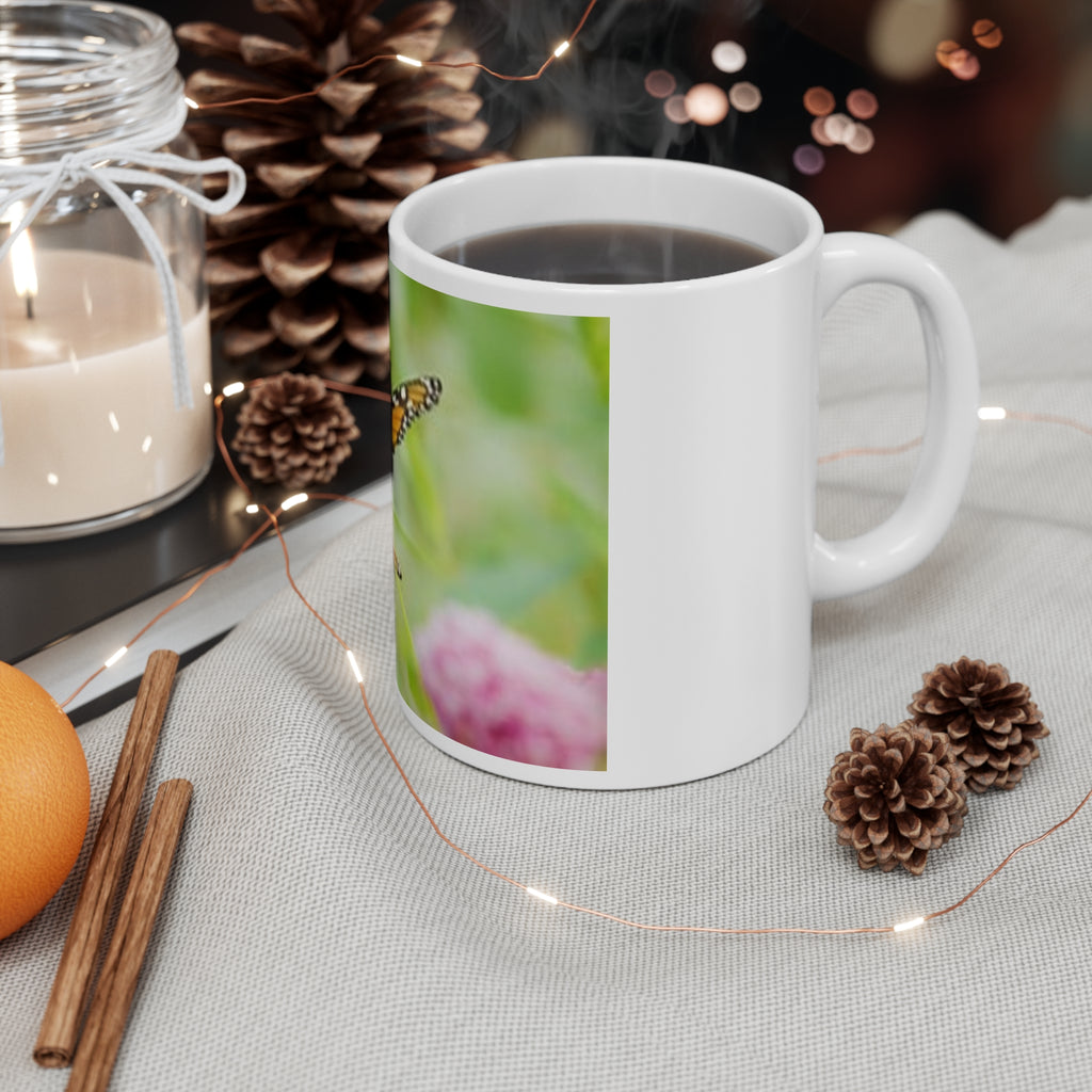 Monarch Butterfly Floral Ceramic Coffee Mug — 11oz & 15oz