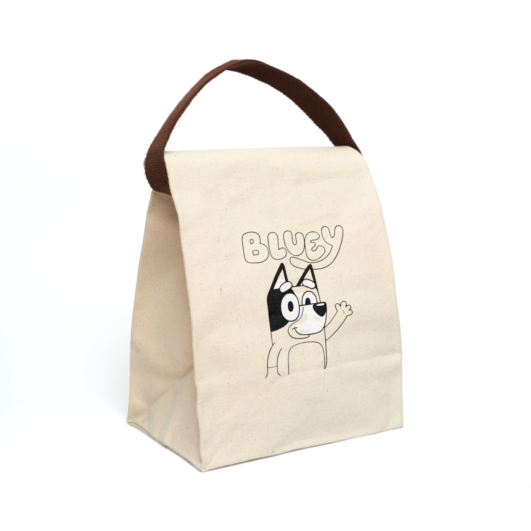 Bluey Canvas Lunch Bag — Kids Cartoon Insulated Lunch Tote with Strap