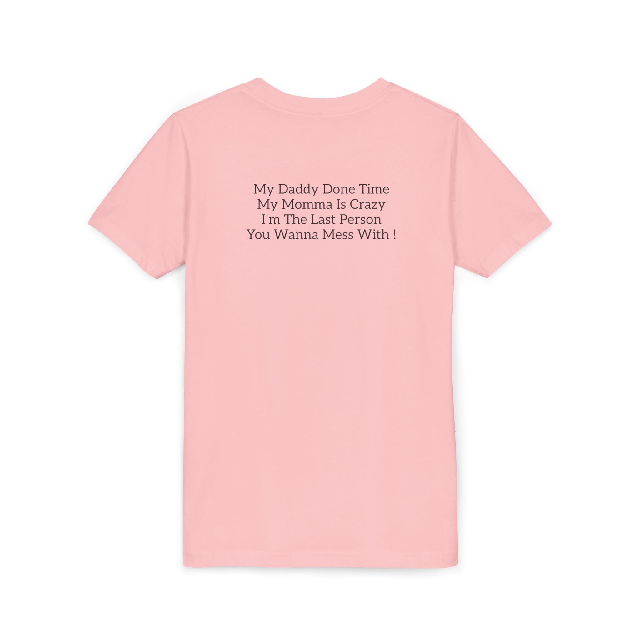 Youth Tee "Caution..." Back Quote — Protective Family Message Shirt