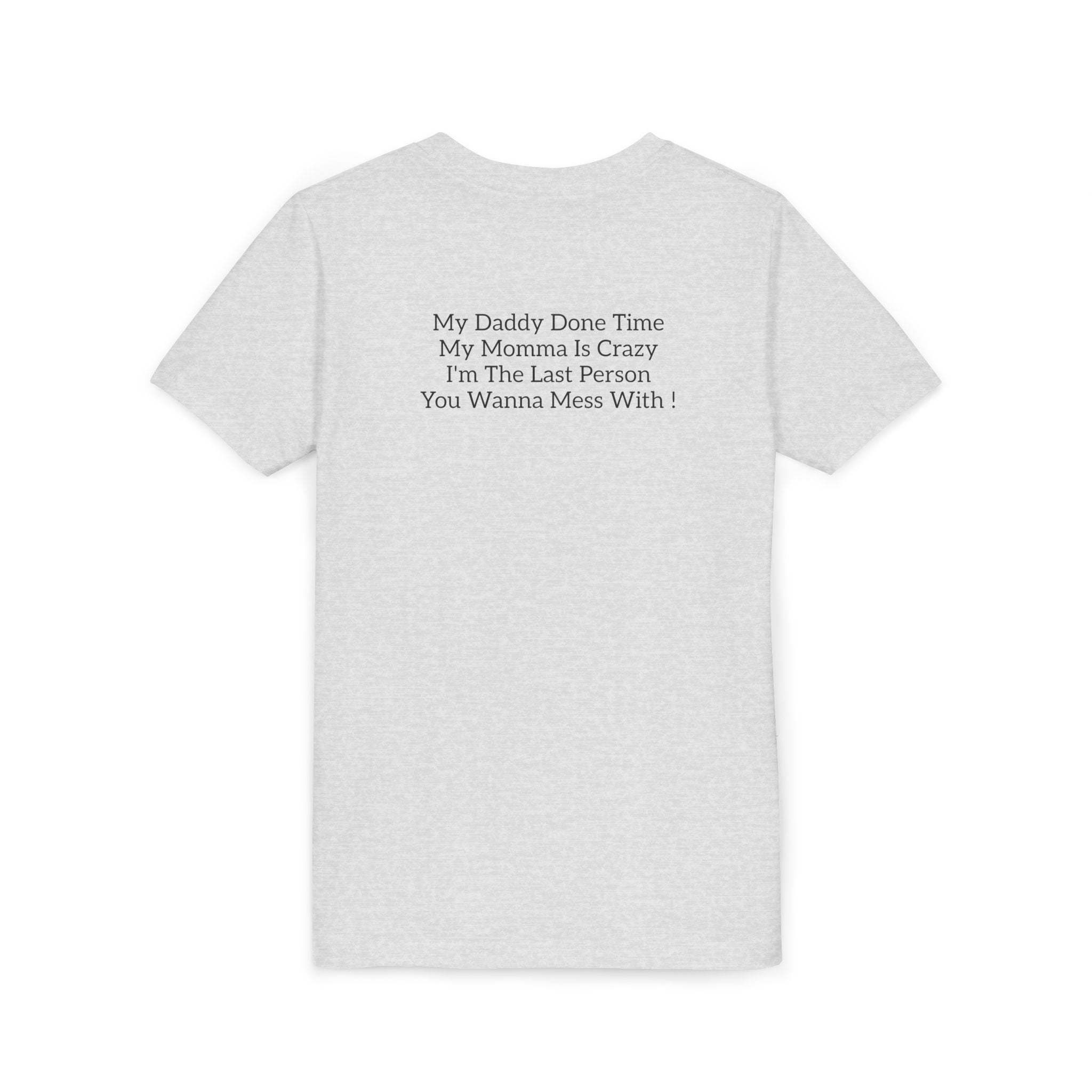 Youth Tee "Caution..." Back Quote — Protective Family Message Shirt