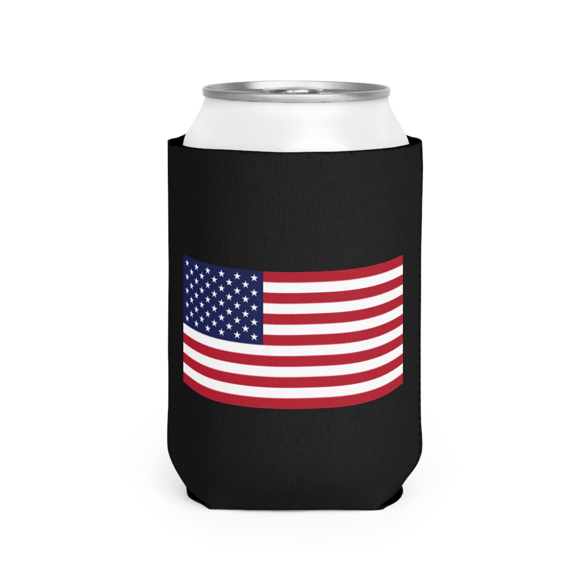 American Flag Can Cooler Sleeve – Patriotic Beer Koozie for 4th of July & Veterans