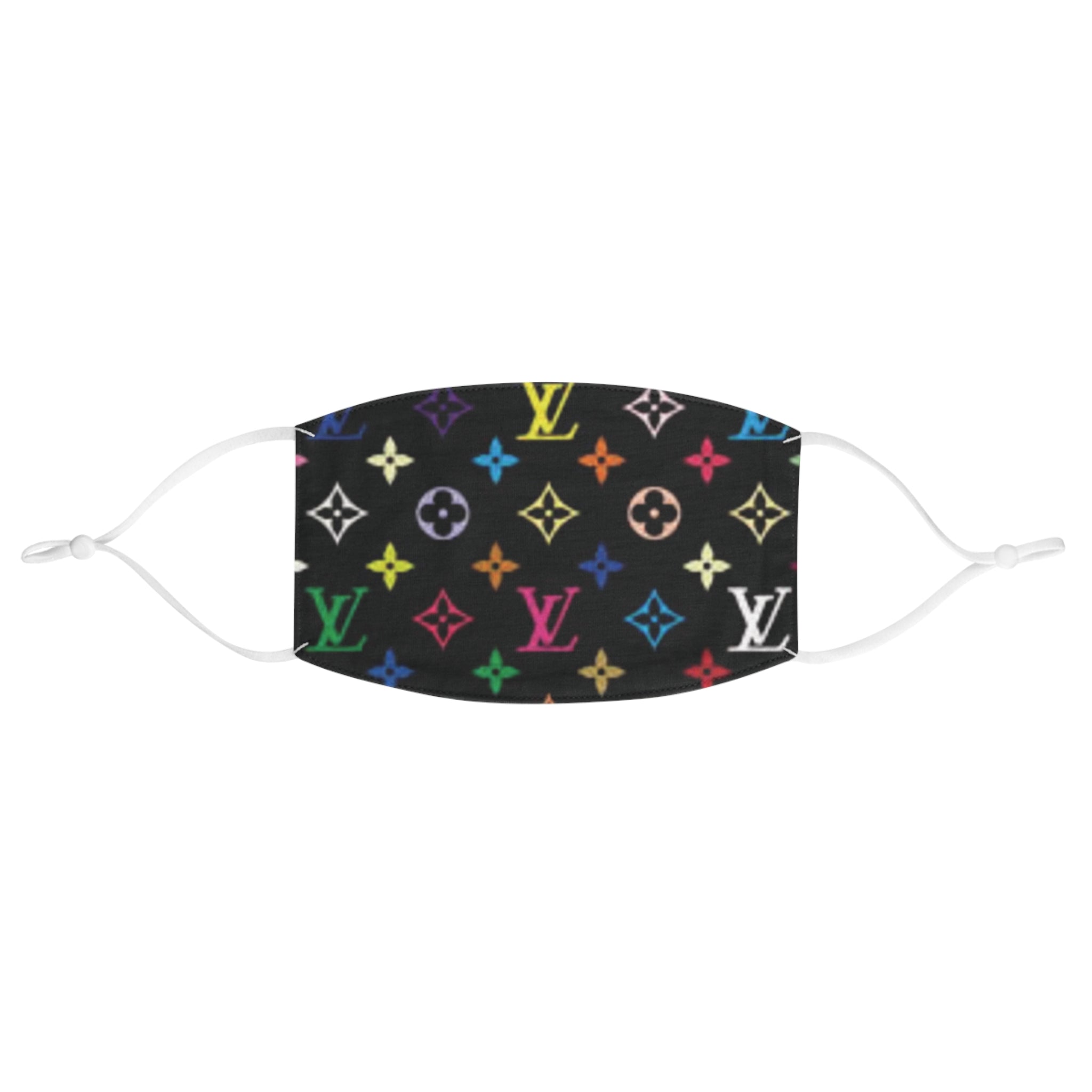 Designer-Inspired Rainbow Monogram Face Mask