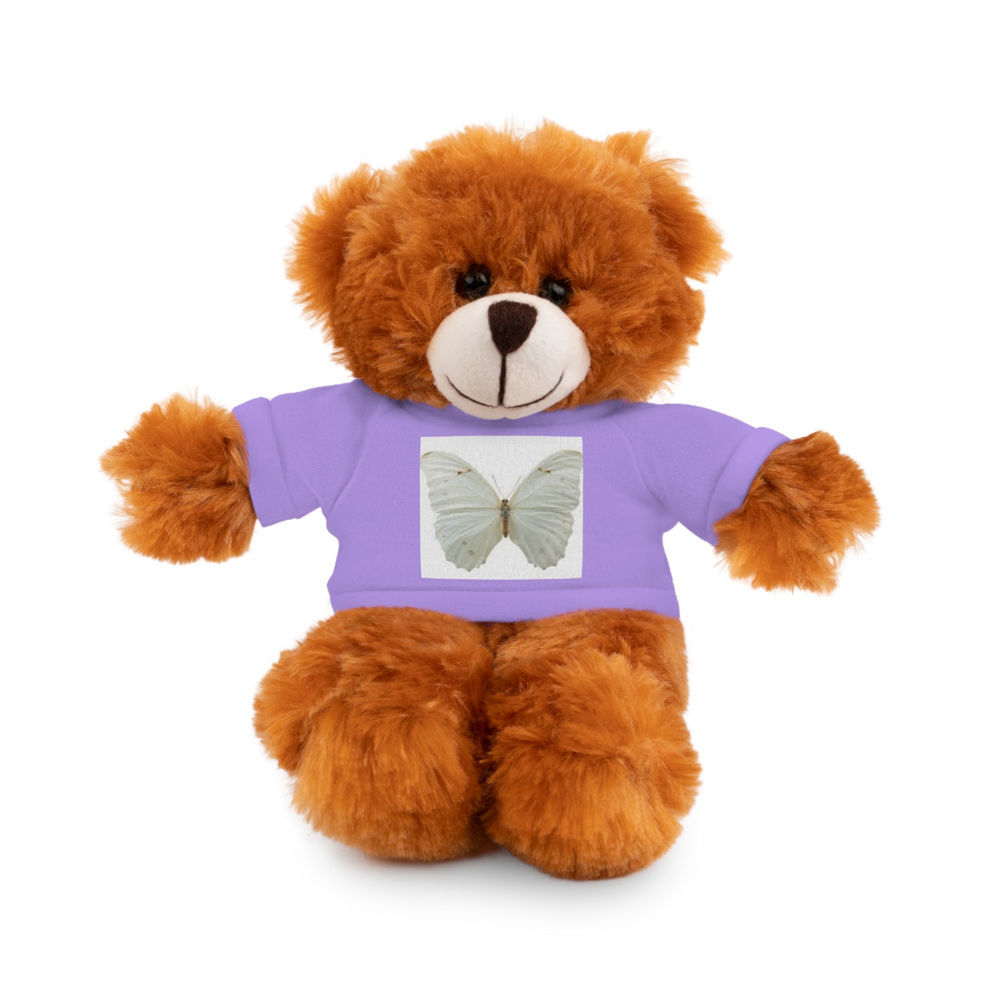 Plush Teddy Bear with Butterfly Tee — Soft Stuffed Animal Gift
