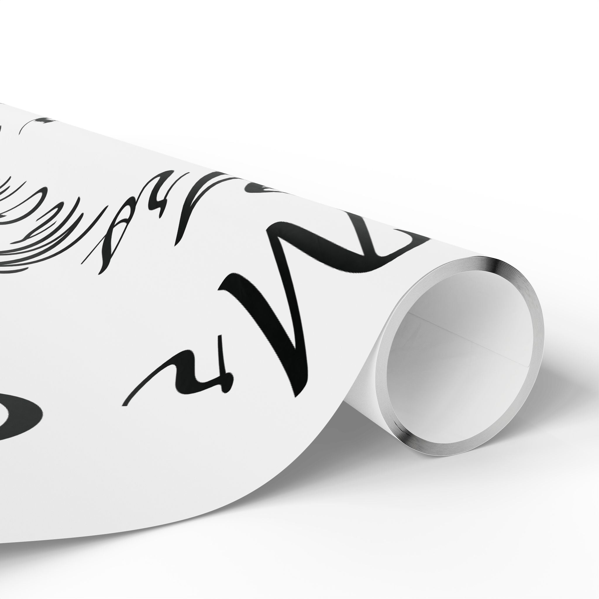 Monochrome Handwritten "Merry" Wrapping Paper Roll