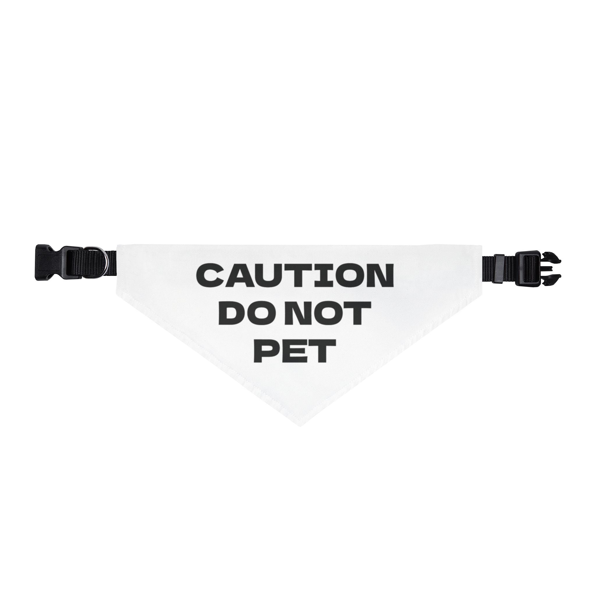 Clip-On Pet Bandana — "Caution Do Not Pet" No-Pet Safety Bandana for Dogs & Cats