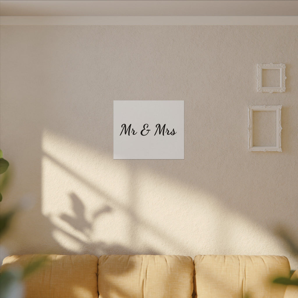 Mr & Mrs Wedding Canvas Print — Minimalist Stretched Wall Art
