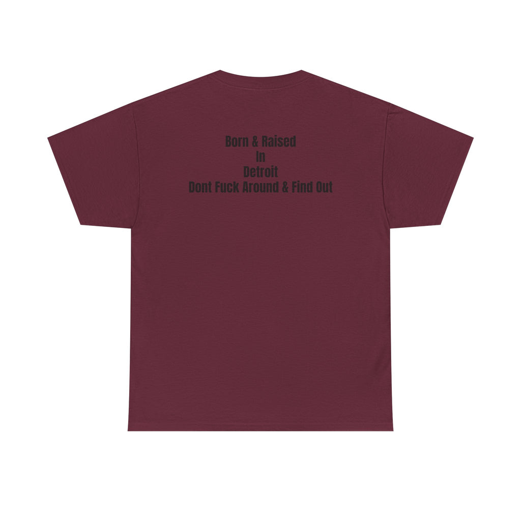 Detroit Born & Raised T‑Shirt — 'Born & Raised in Detroit, Don't F**k Around & Find Out' City Pride Tee