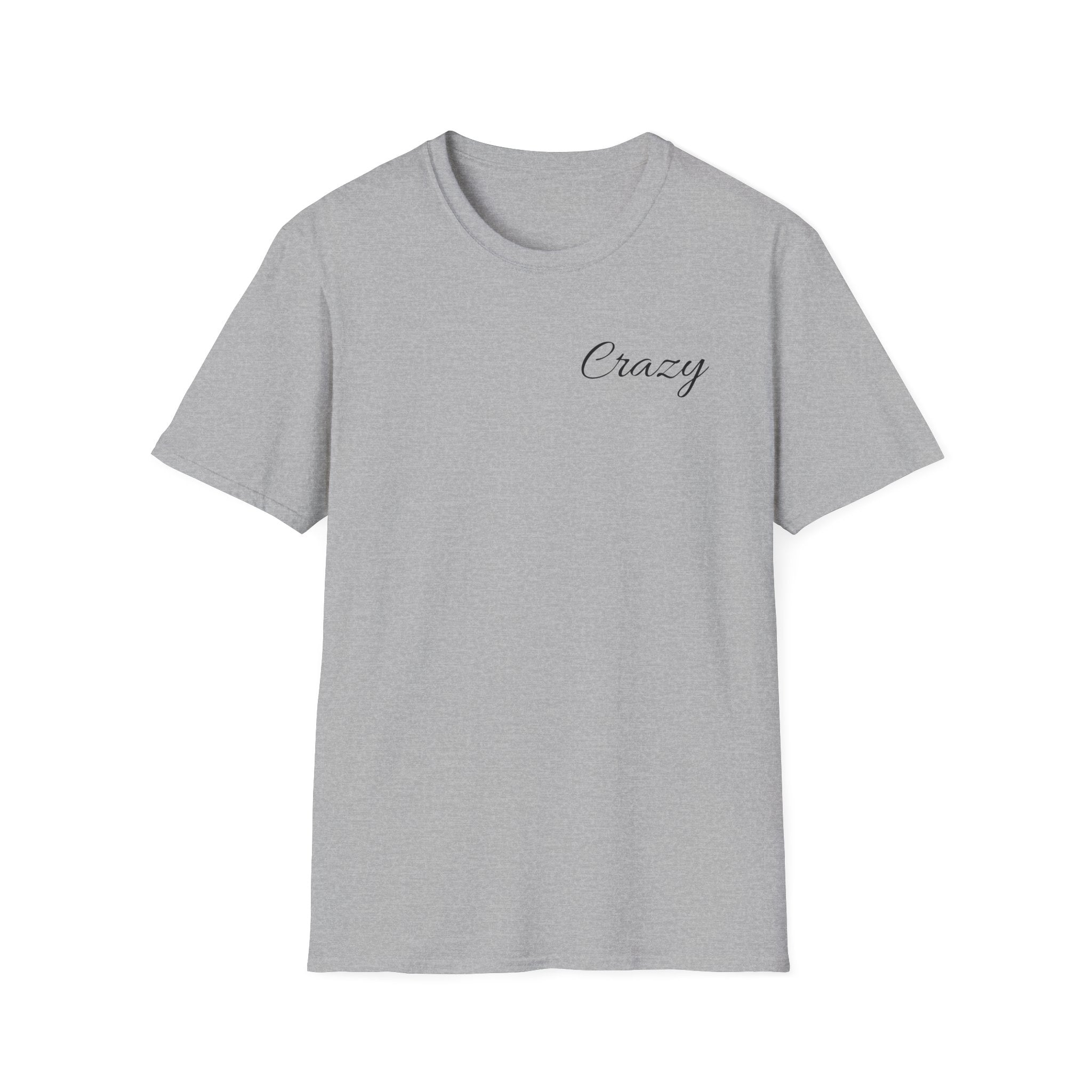 Crazy Script Tee — Minimal Script Graphic T‑Shirt