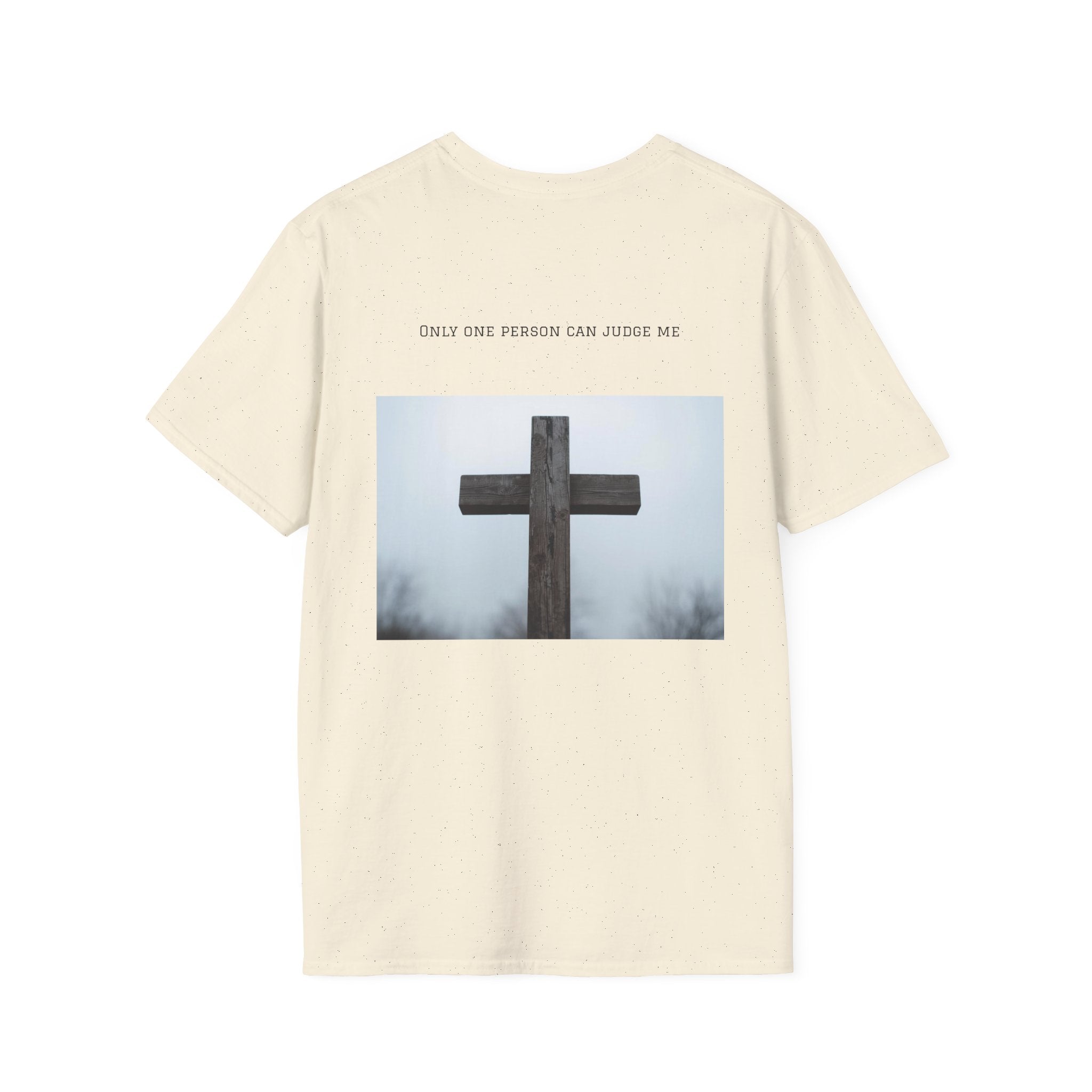 Cross Photo T-Shirt — "Only One Person Can Judge Me" Christian Tee