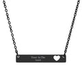 Cutout Heart Bar Necklace — Personalized Engraved Heart Bar Pendant