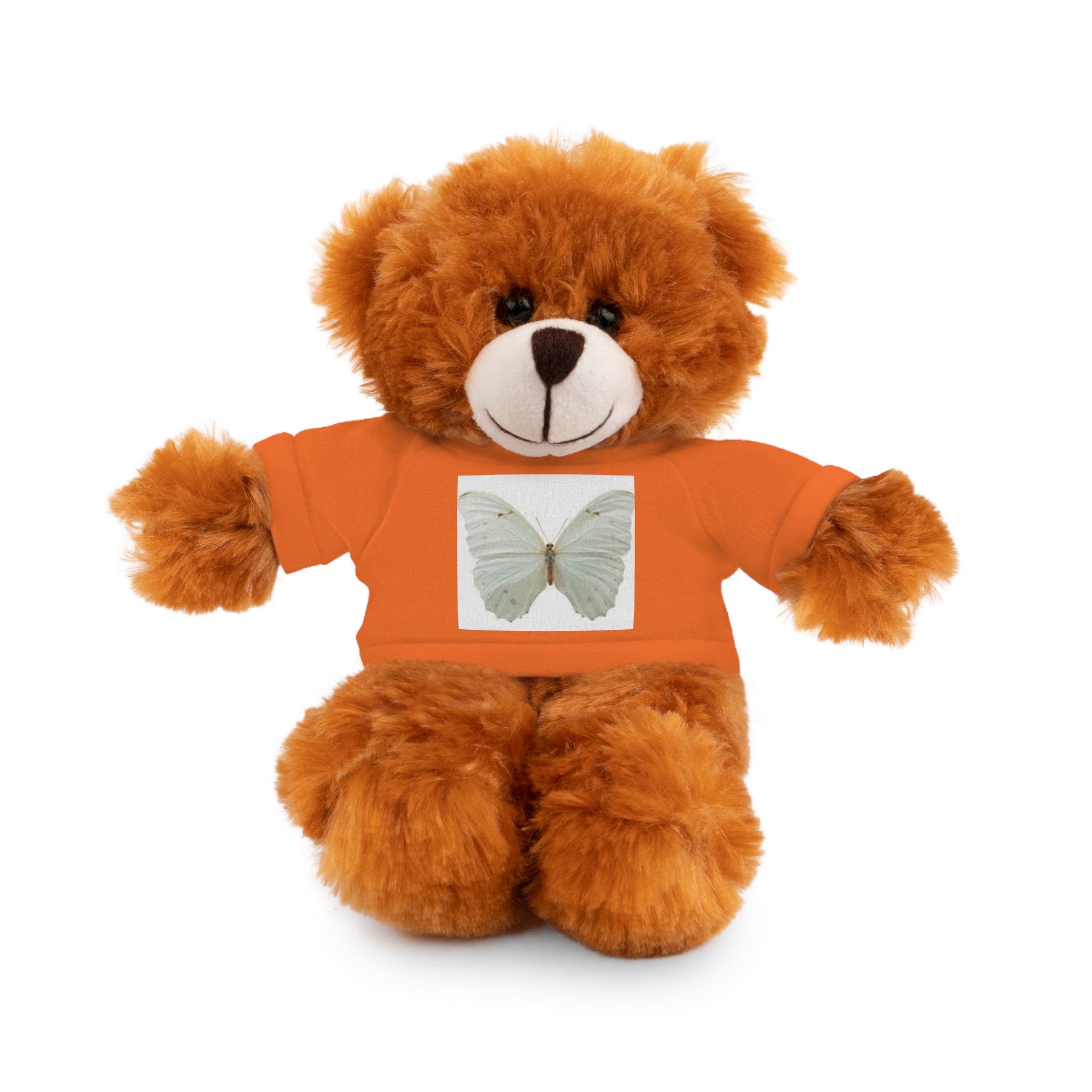 Plush Teddy Bear with Butterfly Tee — Soft Stuffed Animal Gift