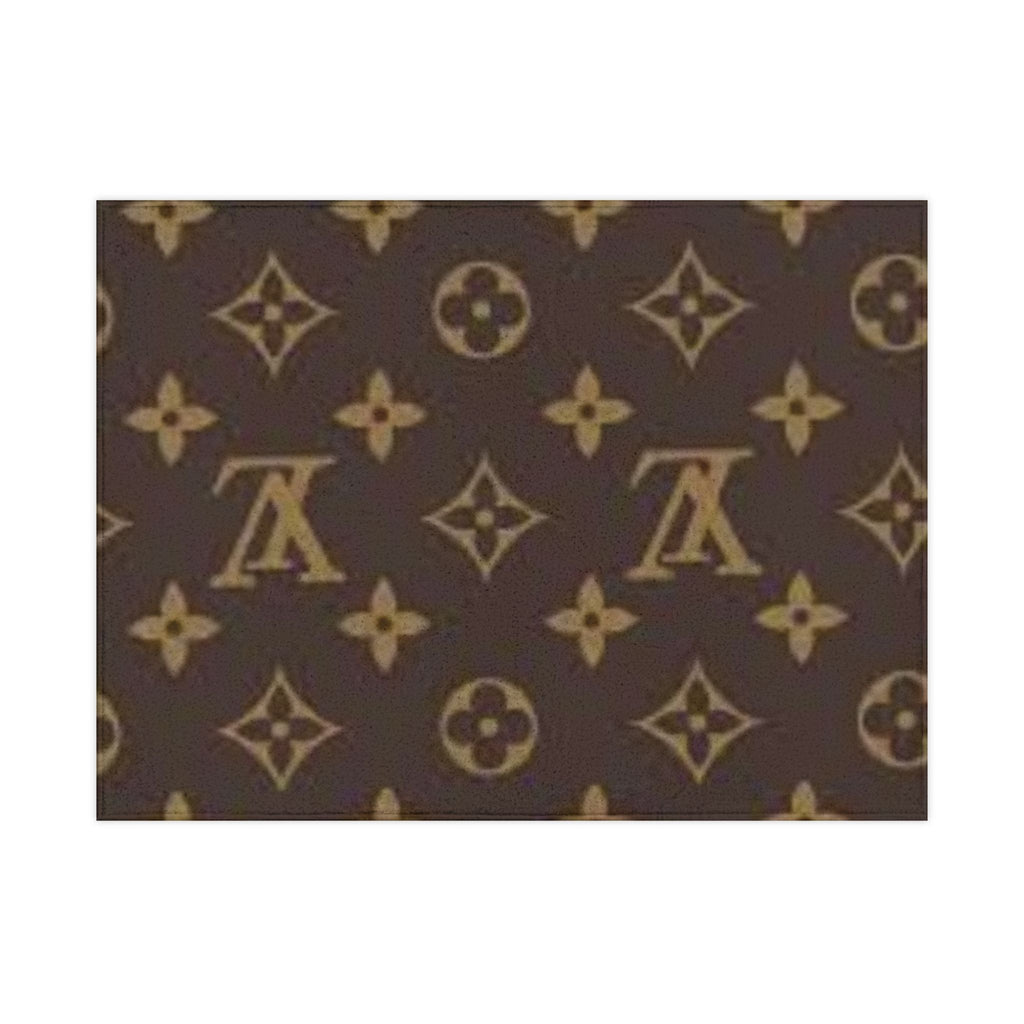 Toddler Blanket - Luxe Monogram Brown Pattern Plush Baby Throw