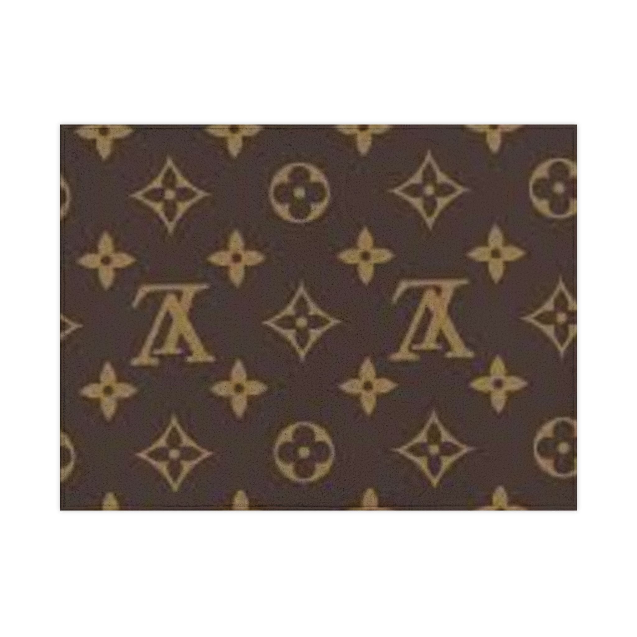 Toddler Blanket - Luxe Monogram Brown Pattern Plush Baby Throw