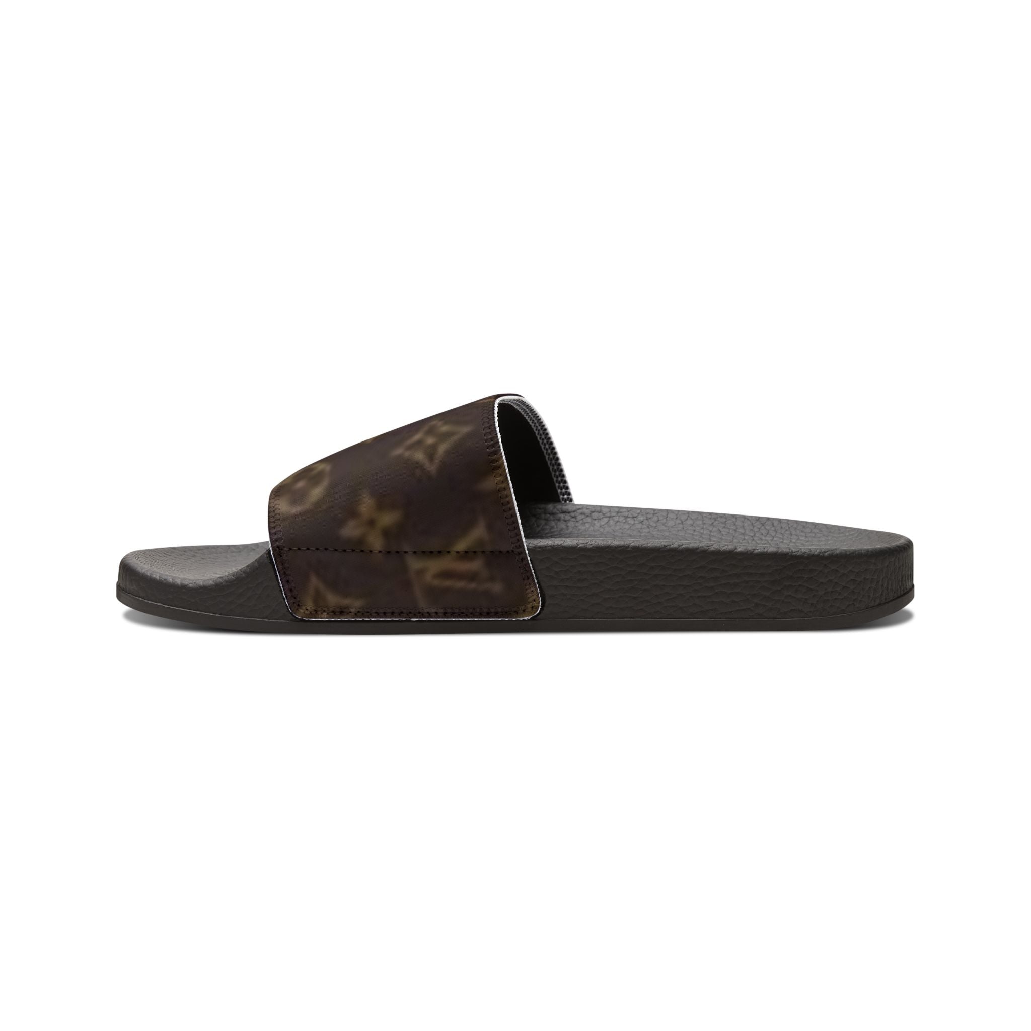 Men's Removable-Strap Slide Sandals — Luxury Monogram Pattern