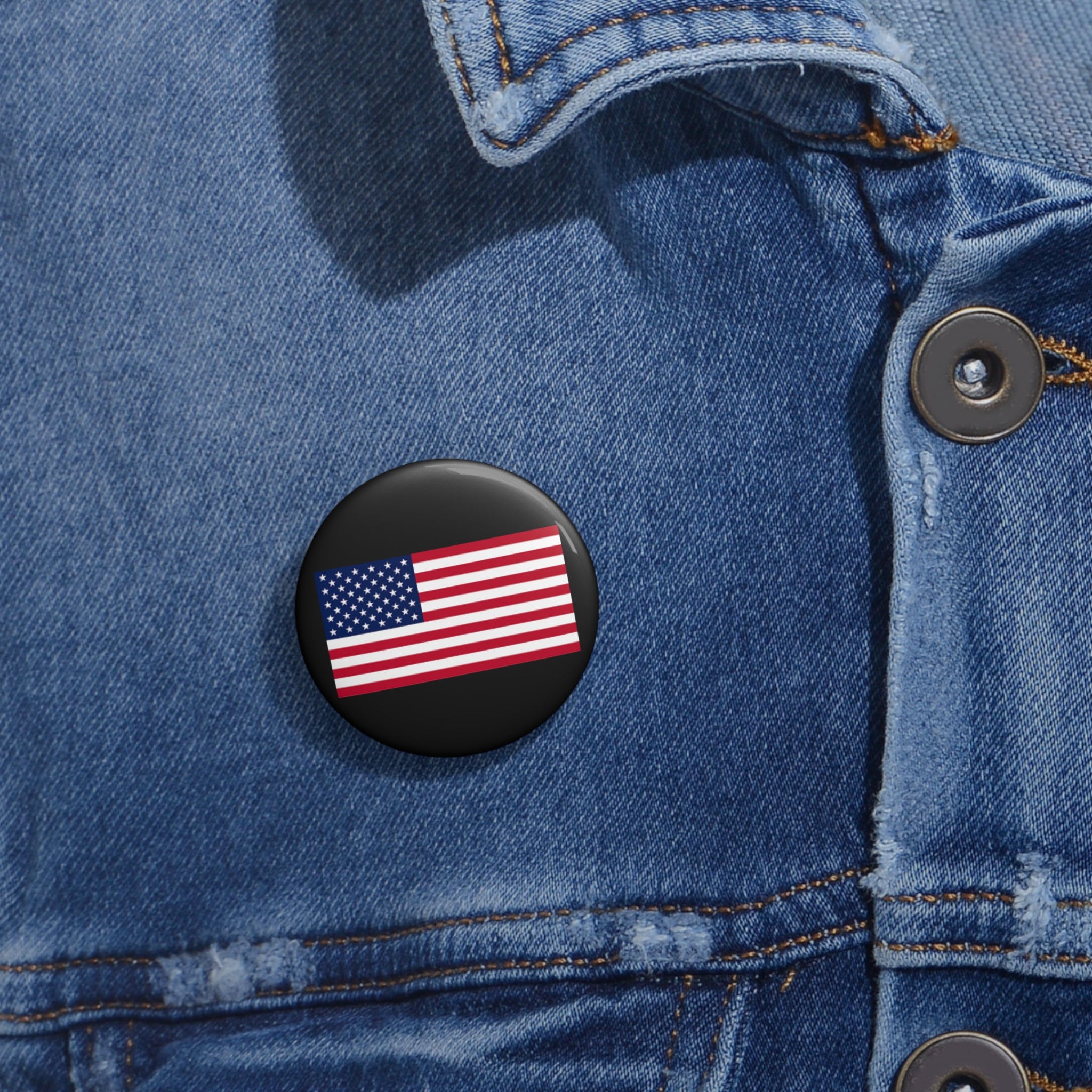 American Flag Pin Button — USA Patriot Lapel Pin for Jackets, Hats & Backpacks