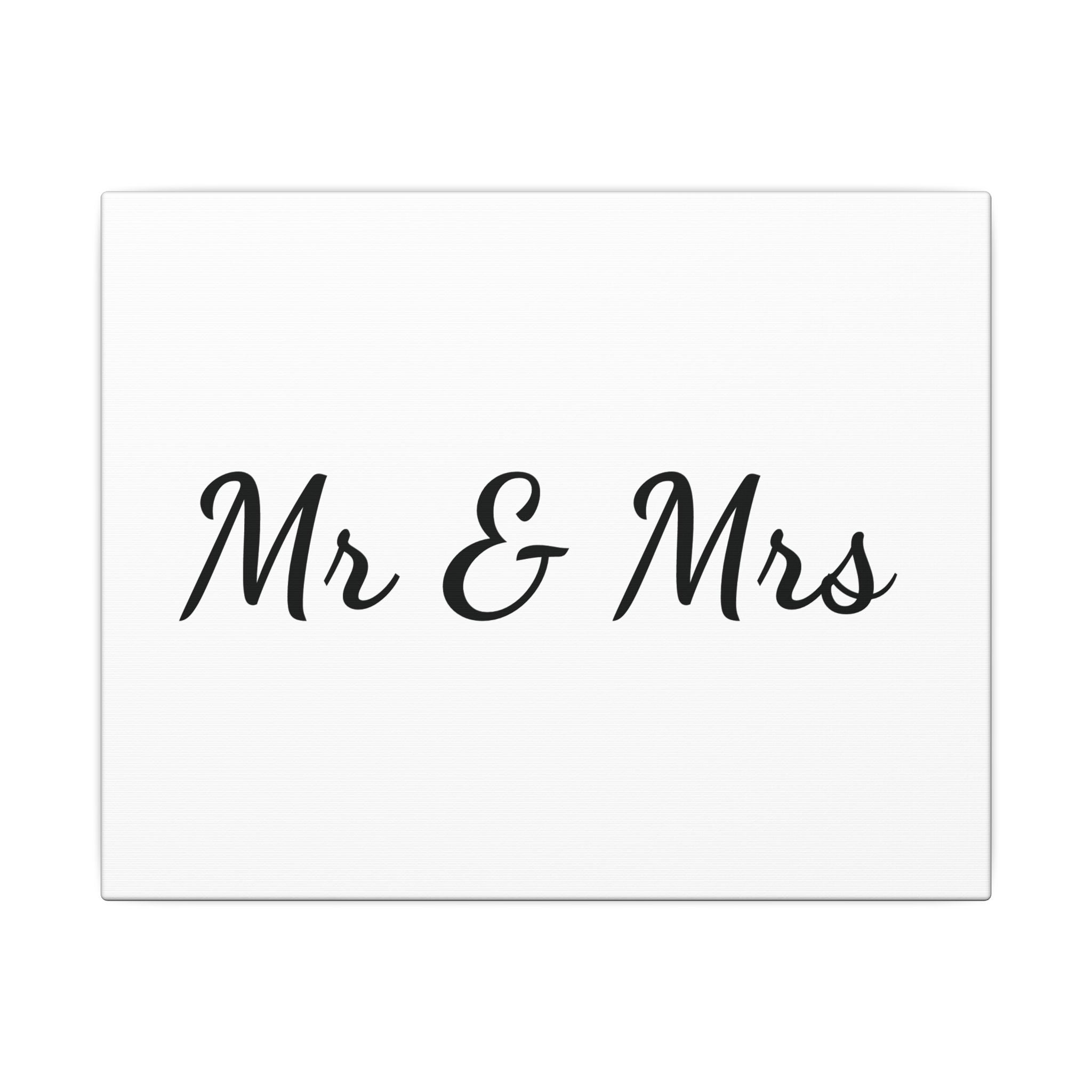 Mr & Mrs Wedding Canvas Print — Minimalist Stretched Wall Art
