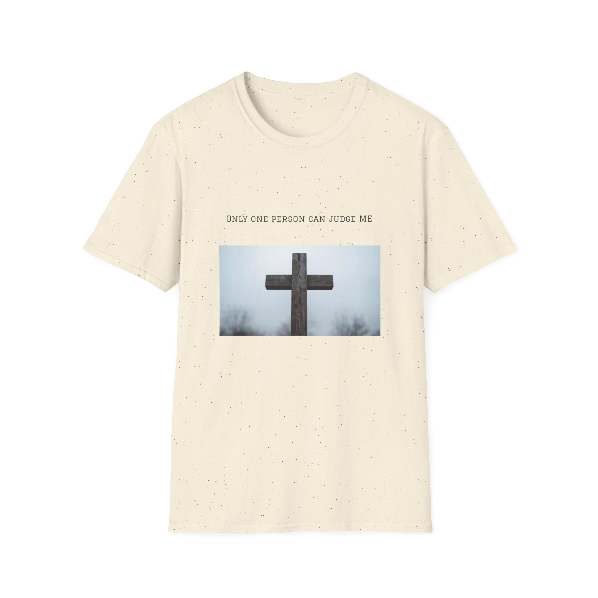 Cross Photo T-Shirt — "Only One Person Can Judge Me" Christian Tee