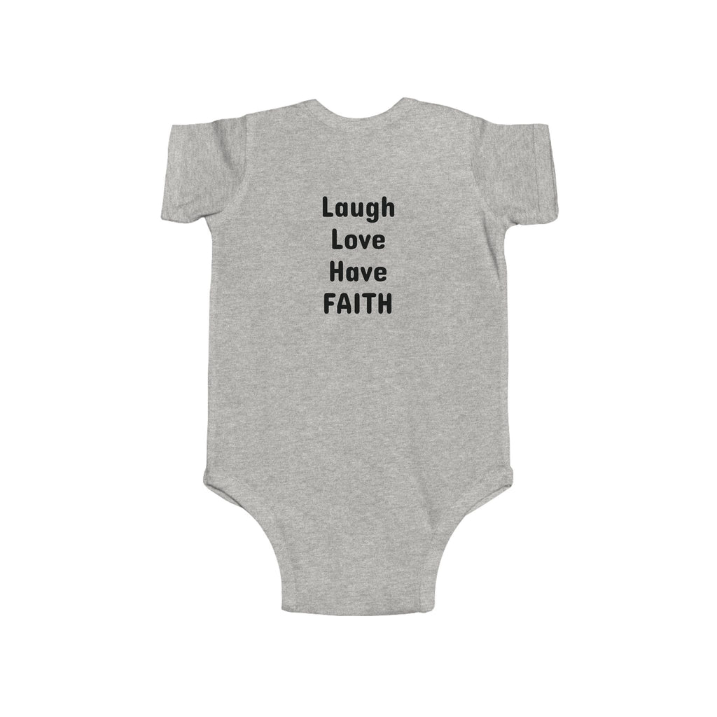 Infant Bodysuit - "Laugh Love Have Faith" Minimalist Baby Onesie, Inspirational Newborn Gift