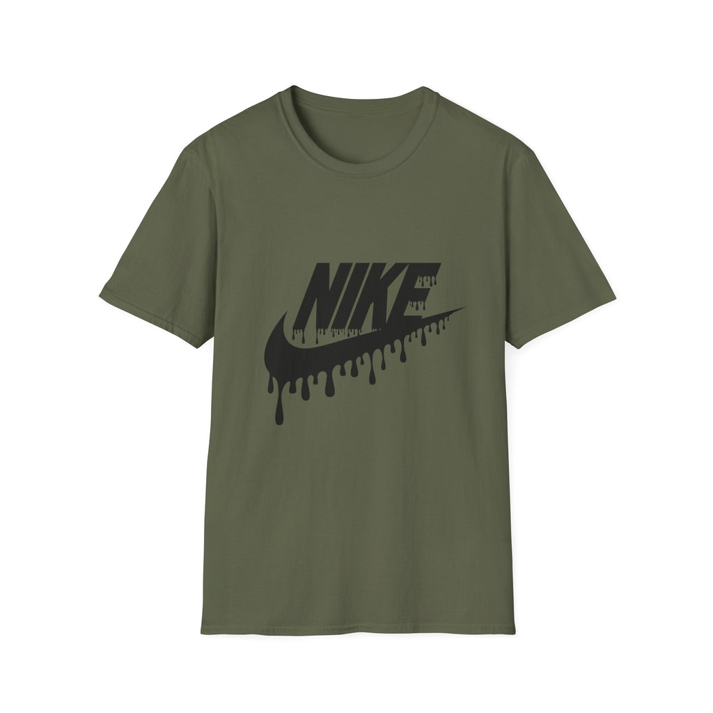 Drip Logo T‑Shirt — Black 'NIKE' Dripping Swoosh Graphic Tee