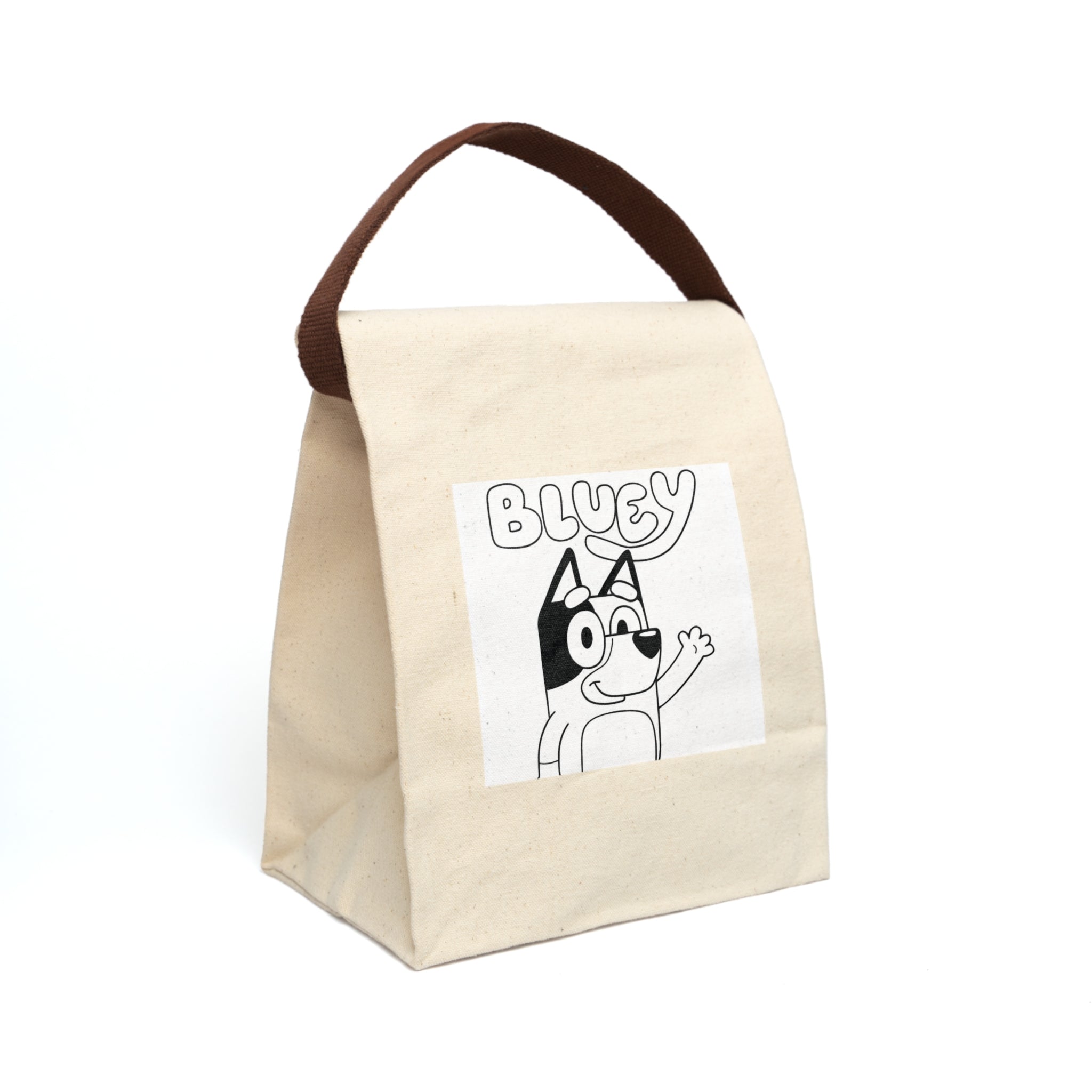 Bluey Canvas Lunch Bag — Kids Cartoon Insulated Lunch Tote with Strap