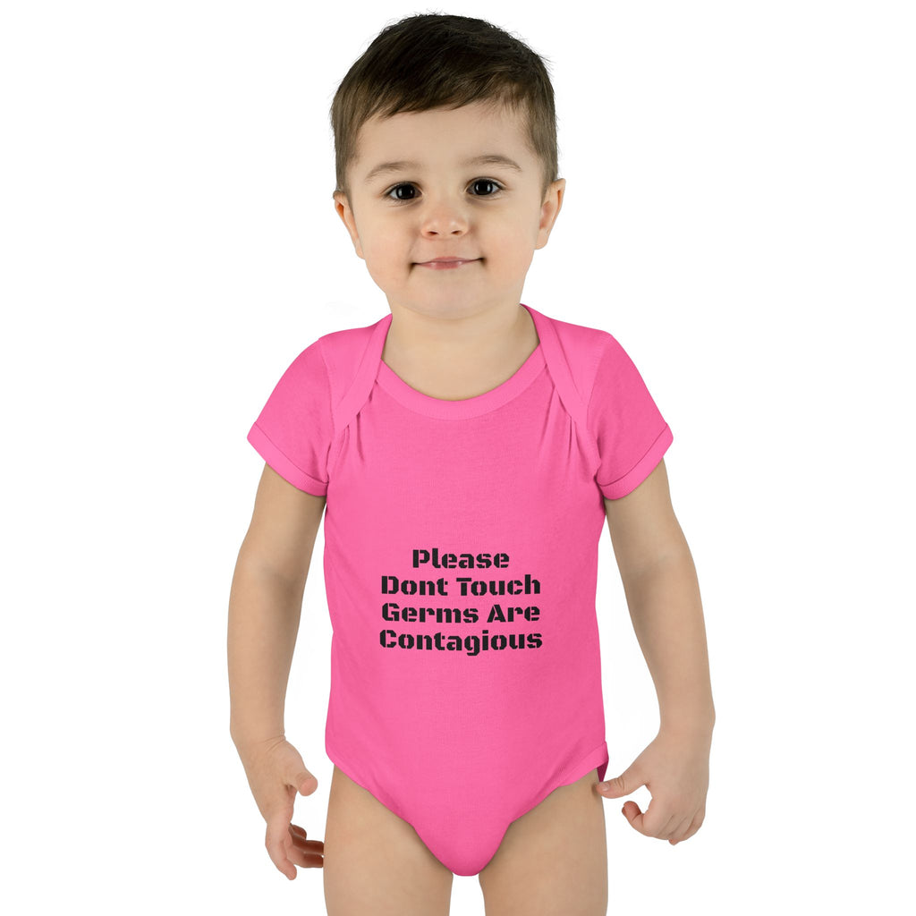 Infant Bodysuit - "Please Don’t Touch Germs Are Contagious" Funny Baby Onesie