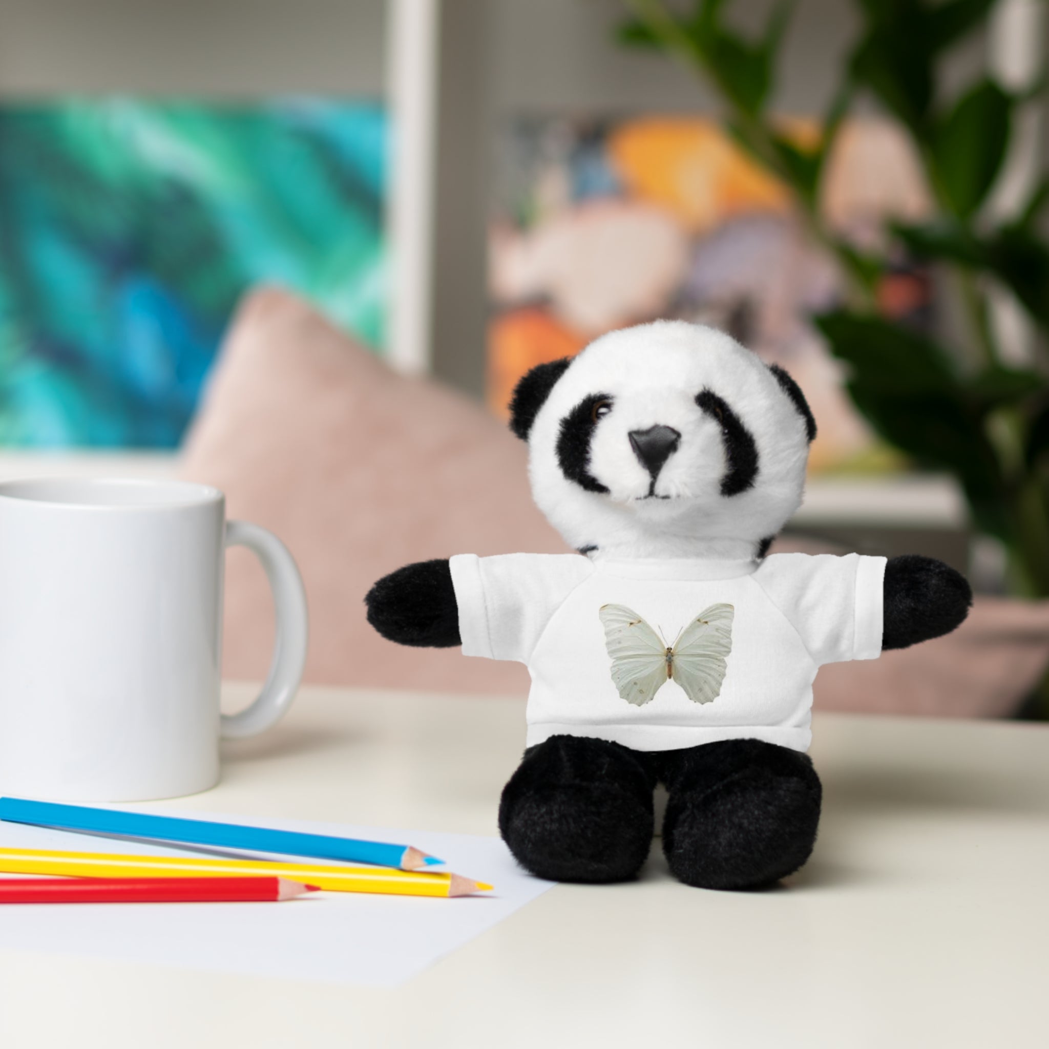 Plush Teddy Bear with Butterfly Tee — Soft Stuffed Animal Gift
