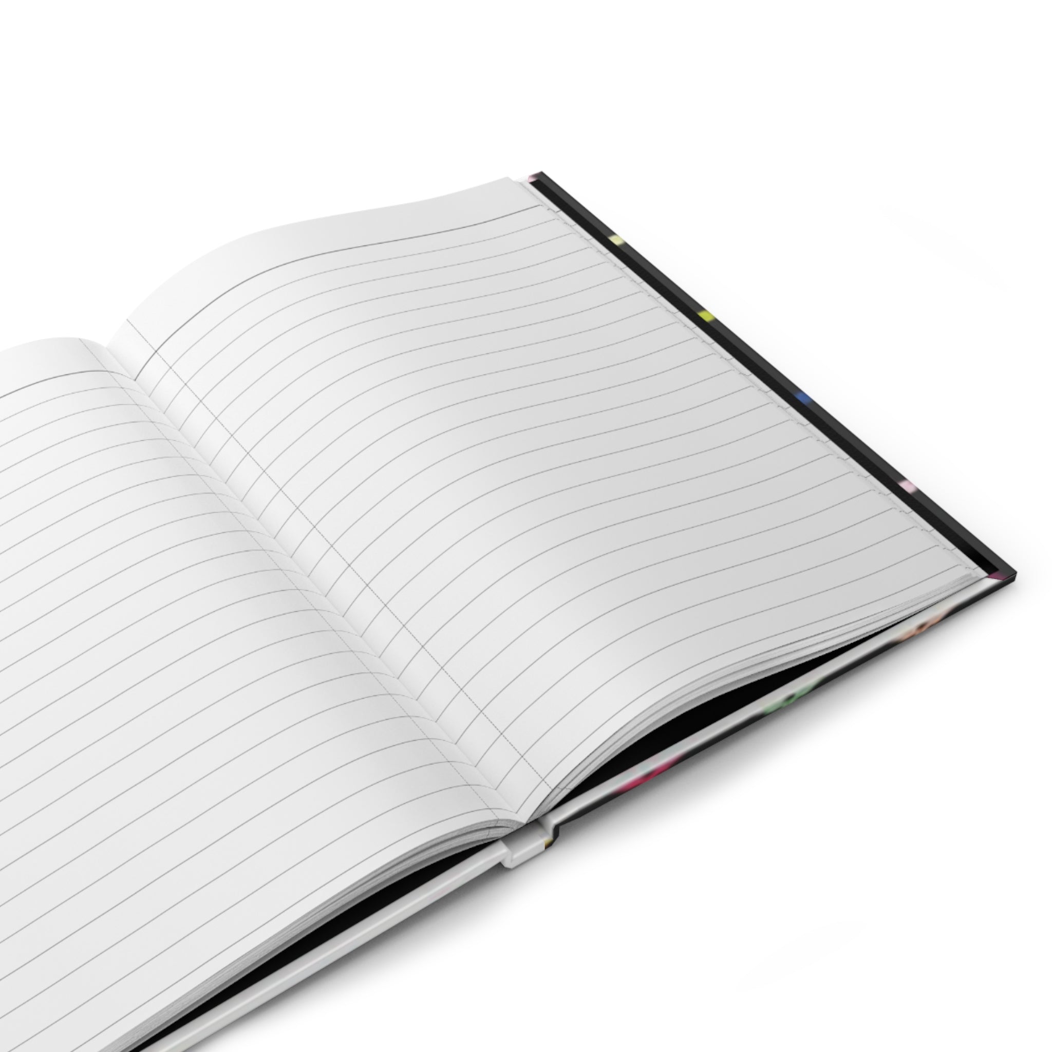 Rainbow Monogram Hardcover Journal — Luxury-Inspired Black Notebook