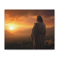 Inspirational Jesus Sunrise Matte Canvas Print — Religious Wall Art for Home & Church
