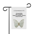 2 Corinthians 5:17 Butterfly Garden Flag — Christian Inspirational Garden Banner