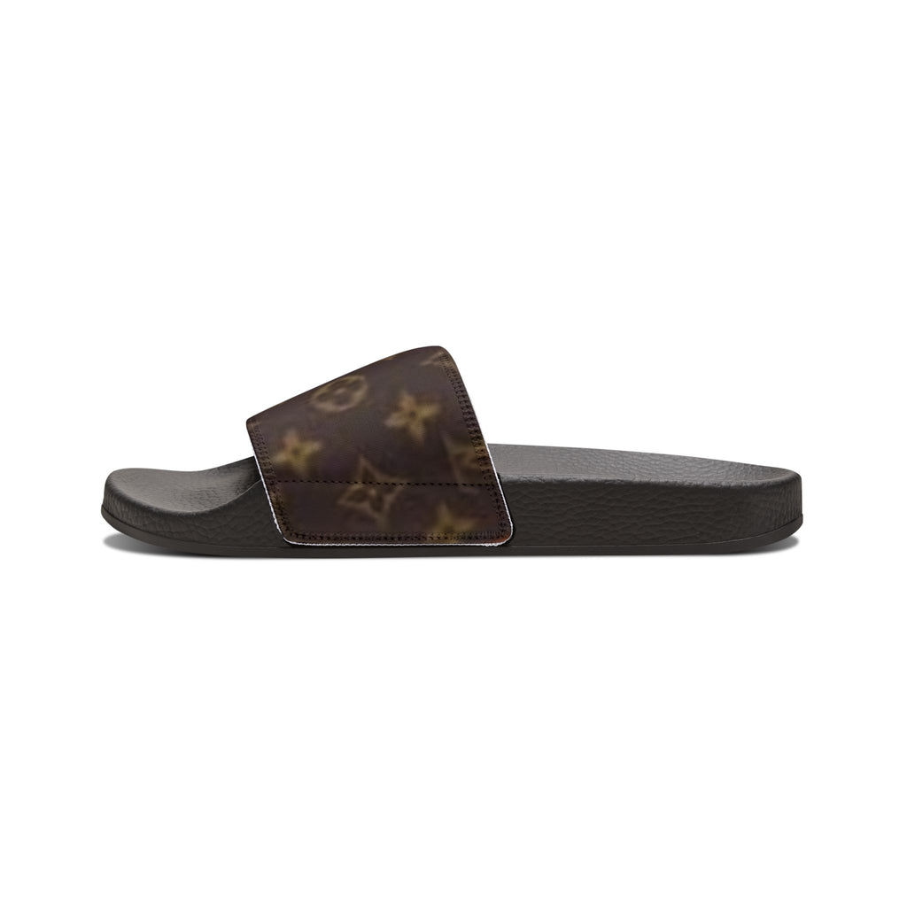 Men's Removable-Strap Slide Sandals — Luxury Monogram Pattern