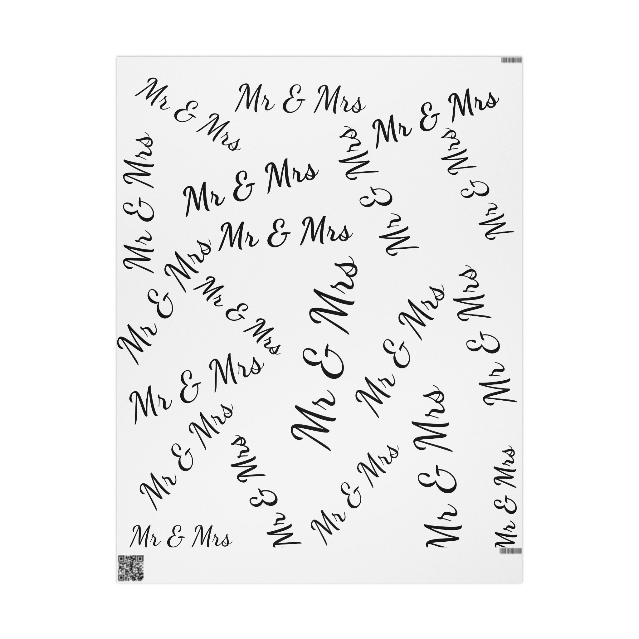 Monochrome Handwritten "Merry" Wrapping Paper Roll