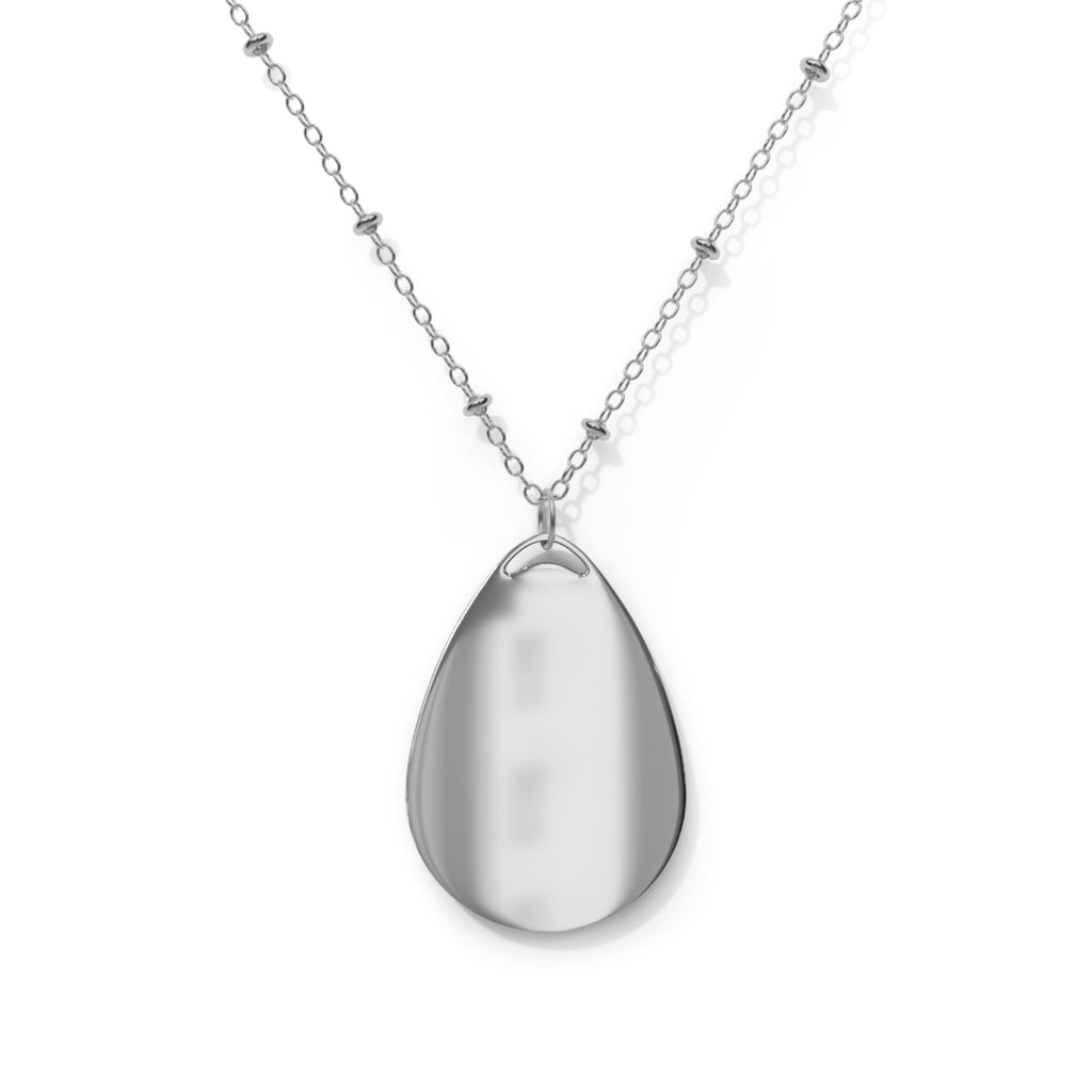 Oval Necklace — Devotional Bird on Cross Teardrop Pendant Necklace