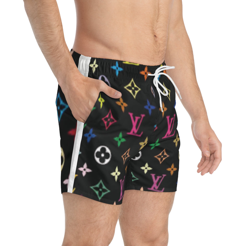 Colorful Designer Logo Swim Trunks