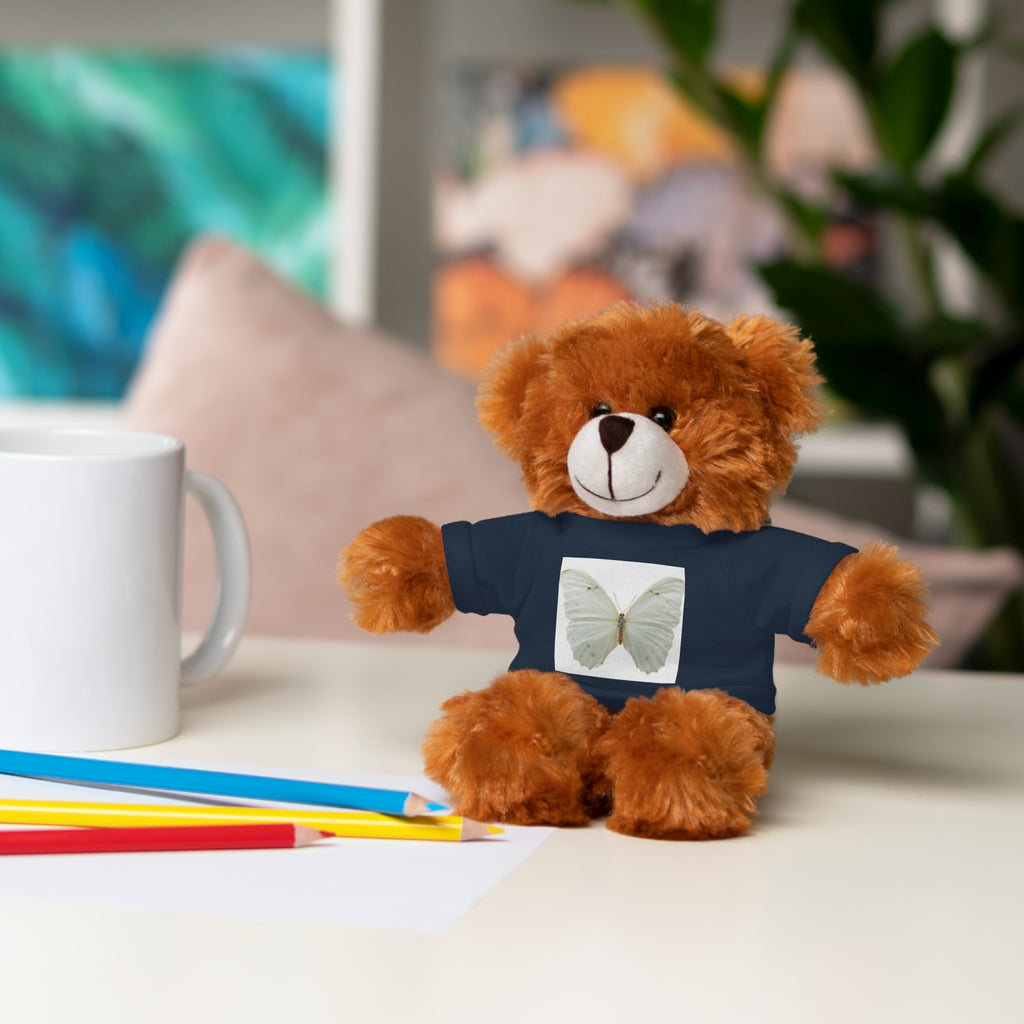 Plush Teddy Bear with Butterfly Tee — Soft Stuffed Animal Gift