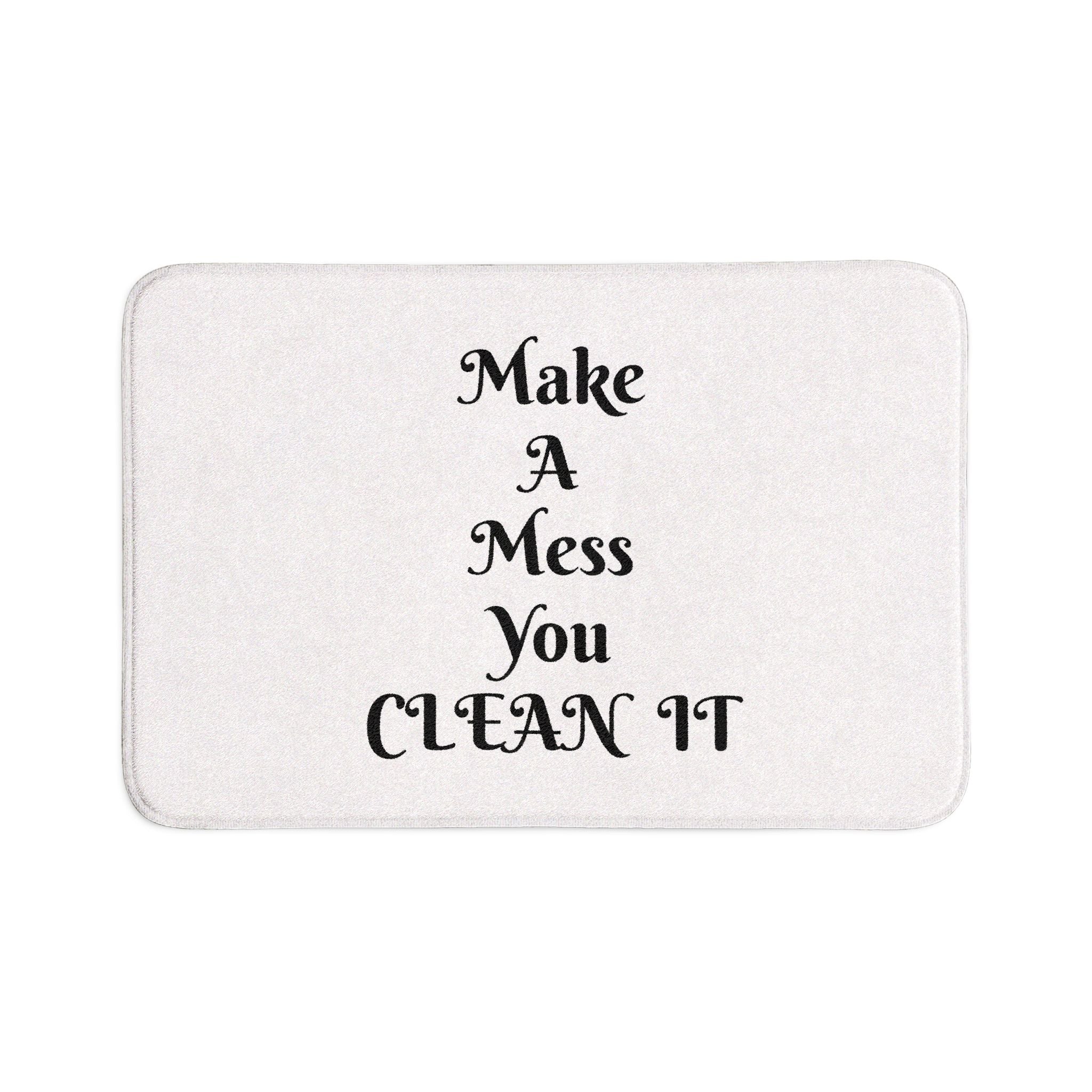 Bath Mat Set — Funny ‘Put The Seat DOWN’ & ‘Aim Correctly Into Toilet’ 3-Piece Bathroom Rug Set