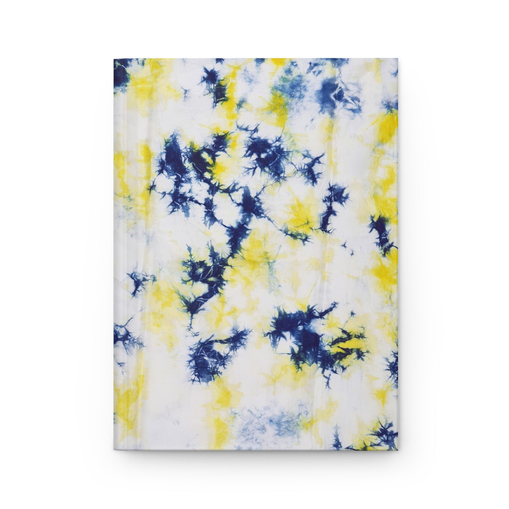 Tie-Dye Hardcover Journal – Blue & Yellow Abstract Notebook