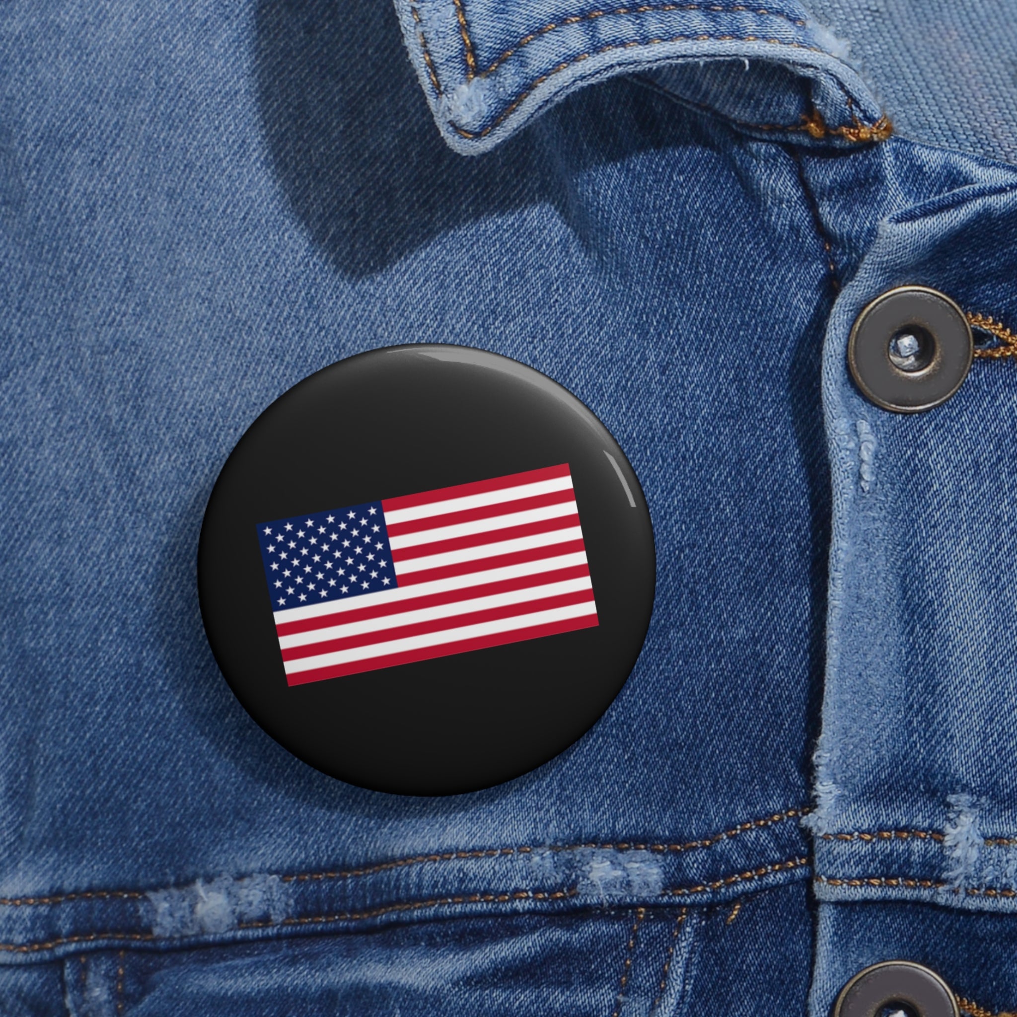 American Flag Pin Button — USA Patriot Lapel Pin for Jackets, Hats & Backpacks