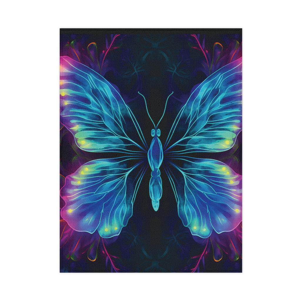 Butterfly Toddler Blanket — Neon Blue & Purple Dream Comfort