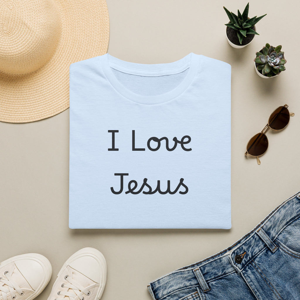 I Love Jesus T-Shirt — Simple Script Faith Tee