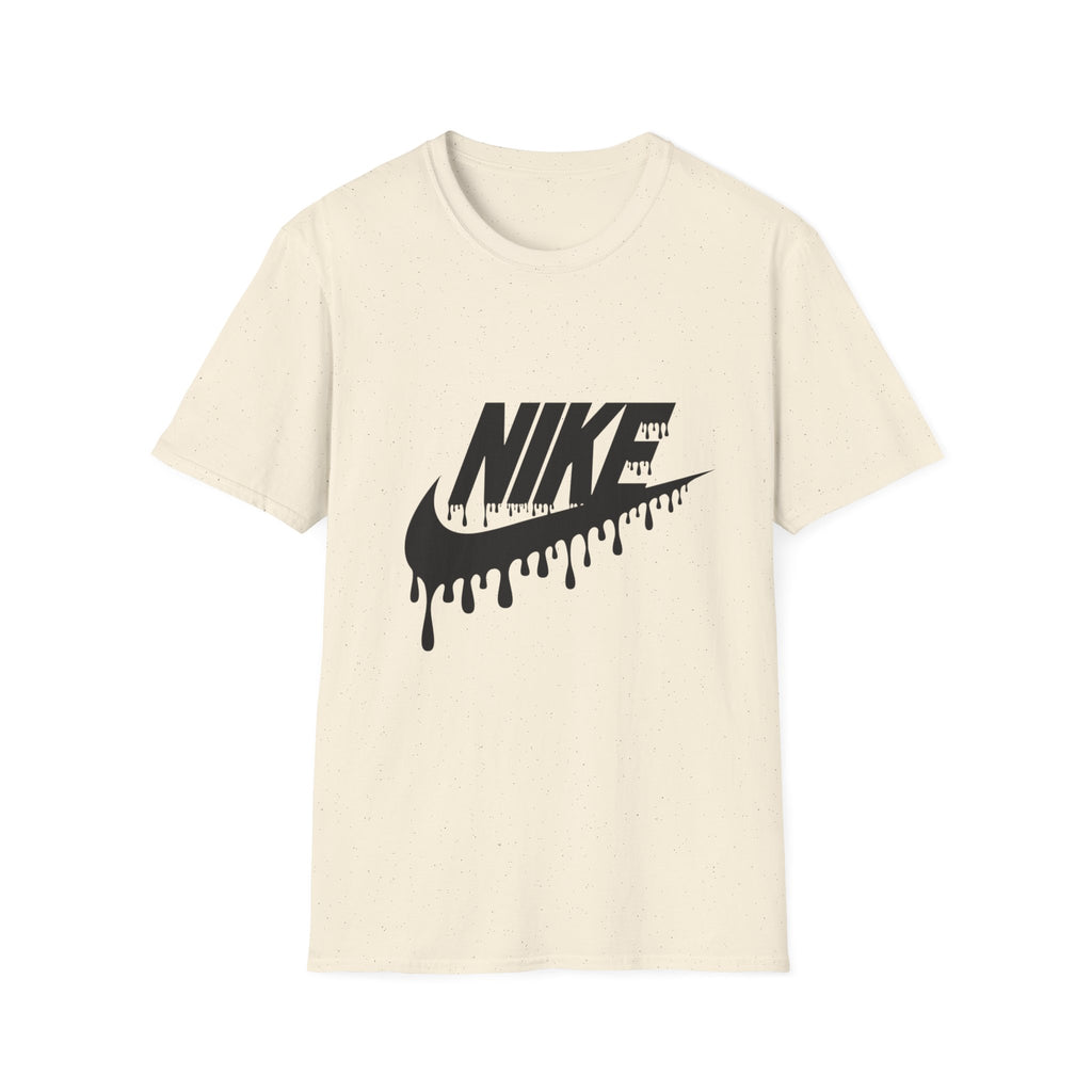 Drip Logo T‑Shirt — Black 'NIKE' Dripping Swoosh Graphic Tee