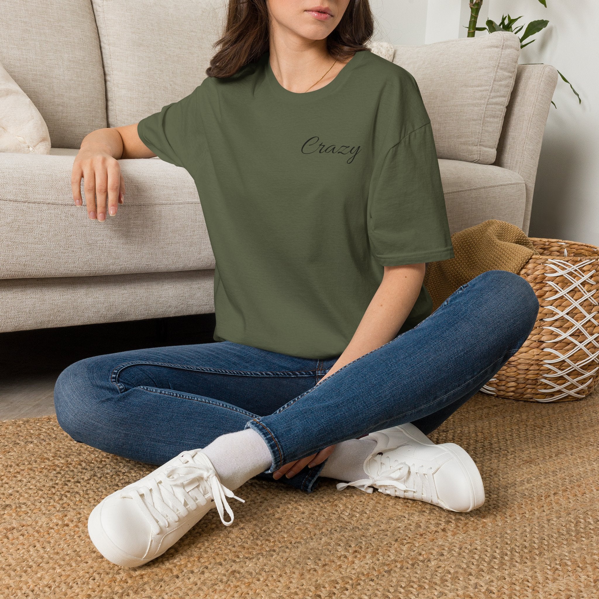 Crazy Script Tee — Minimal Script Graphic T‑Shirt